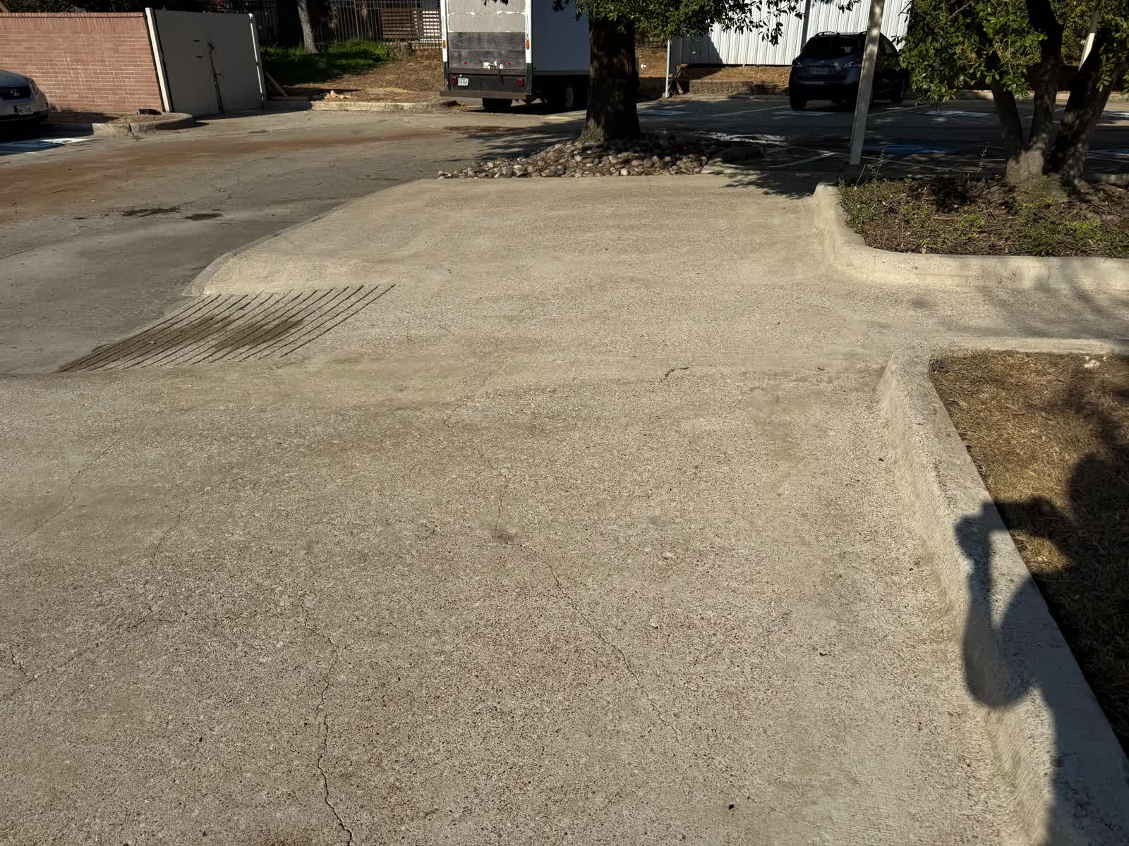 Commercial parking area clean after pressure washing