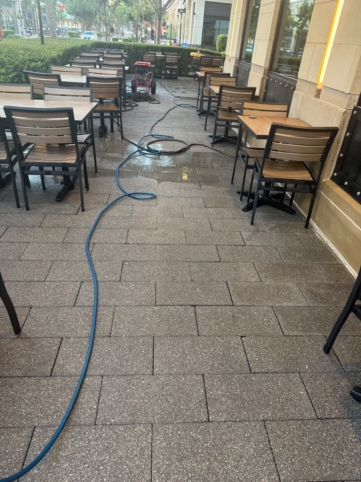 Commercial patio tile floor clean after floor cleaning service