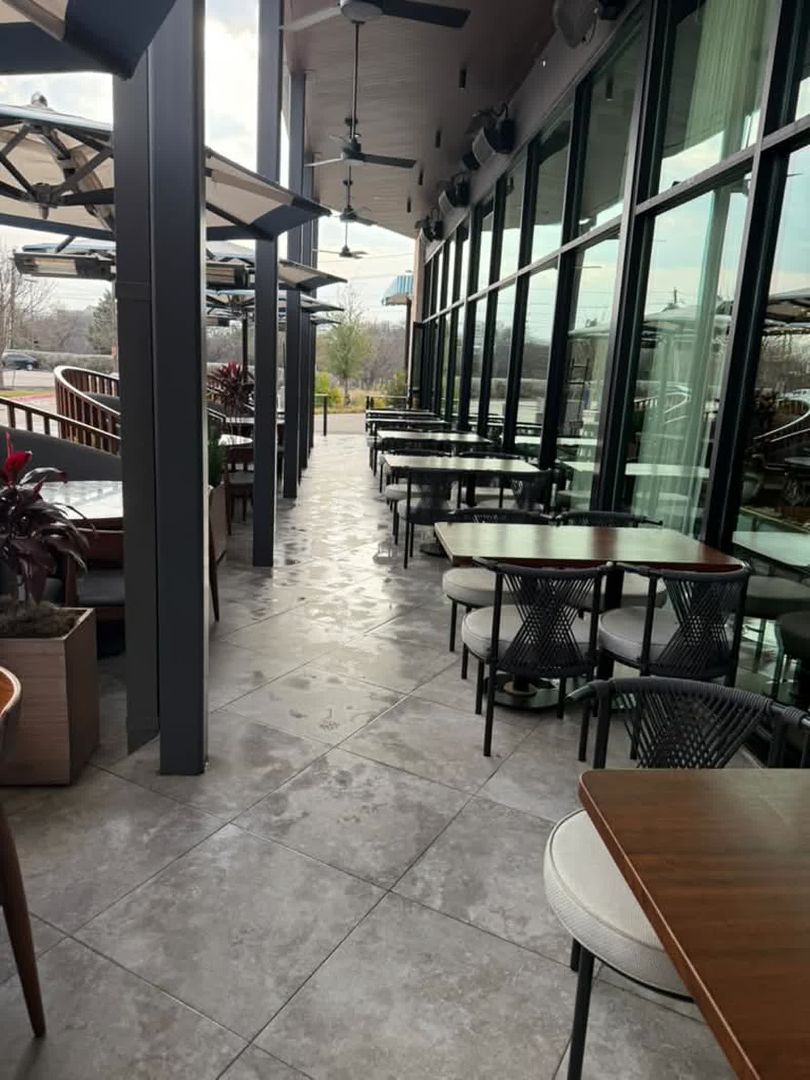 Covered residential patio after cleaning