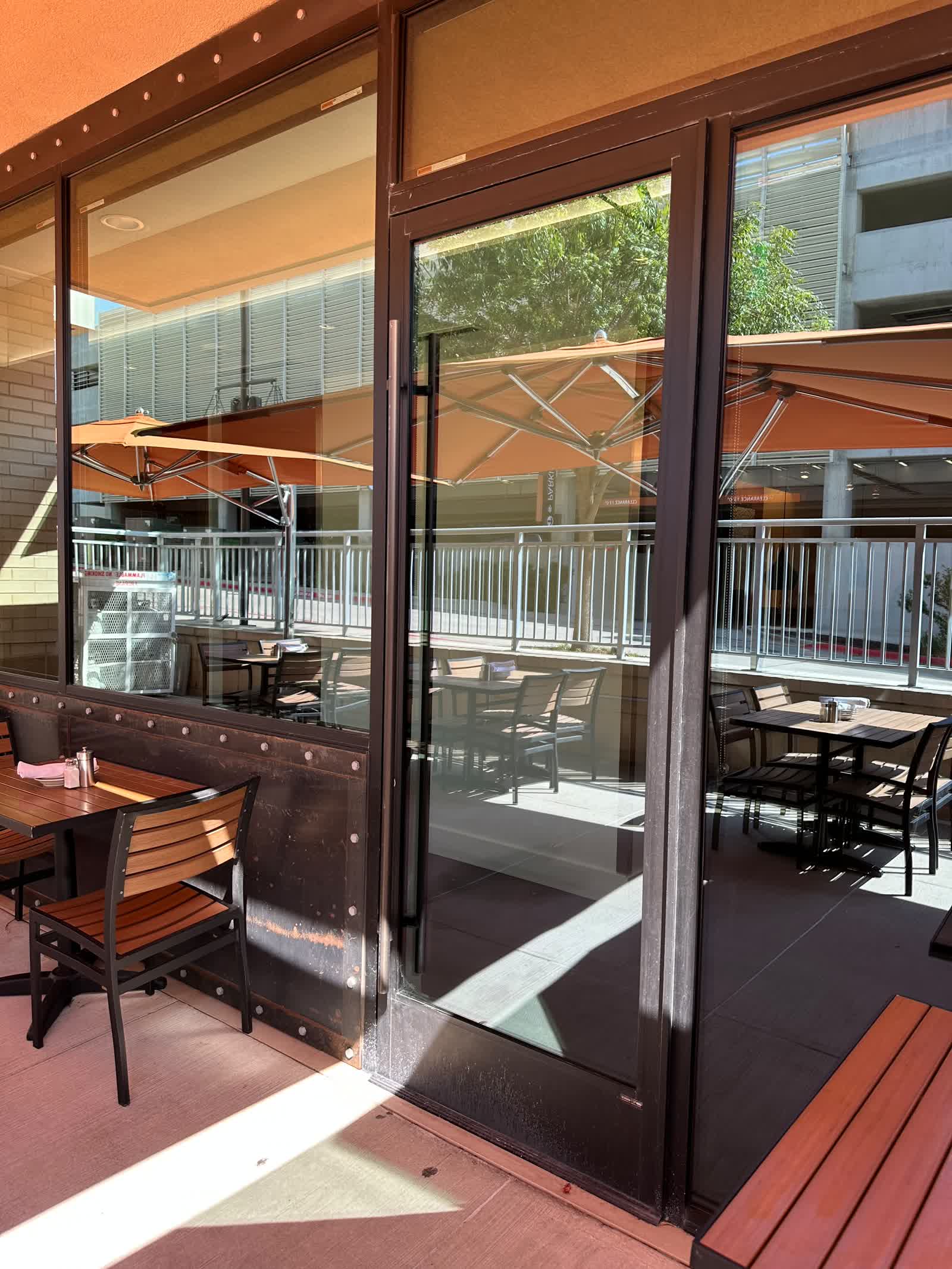 Real patio and commercial facade from Eco Cleaning Window Services