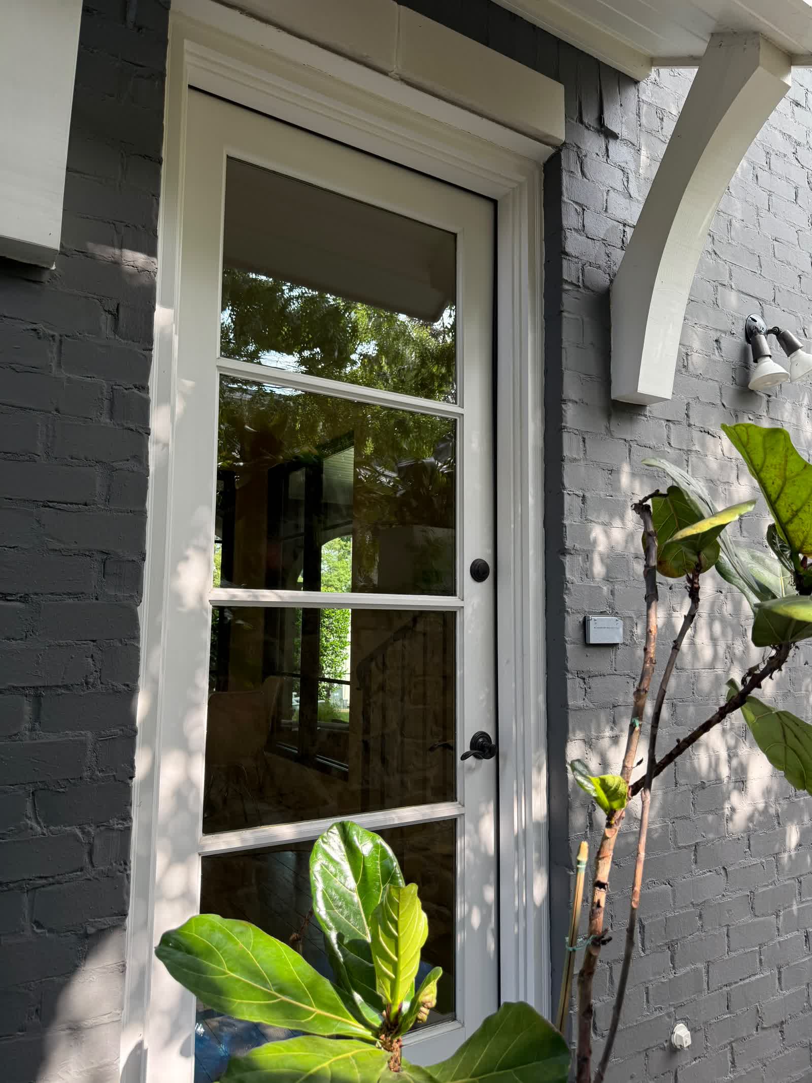 Clean residential glass entry door