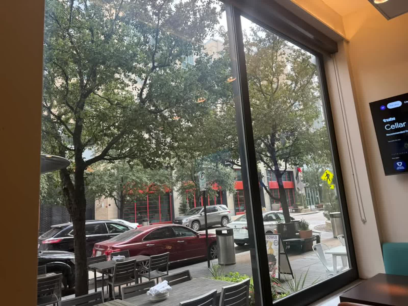 Commercial glass with urban reflections in Dallas