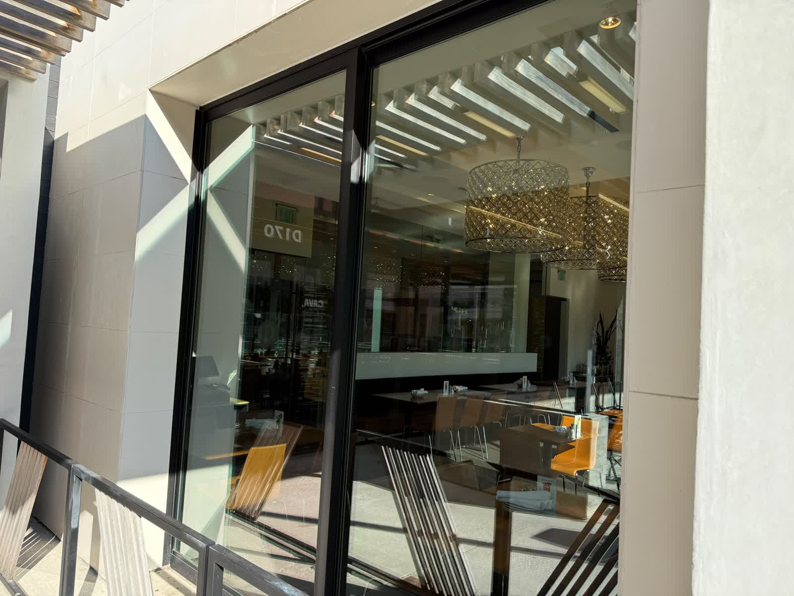 Visual reference of a commercial building with clean glass